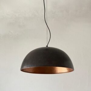Lámpara colgante DOMO 70 con interior de cobre