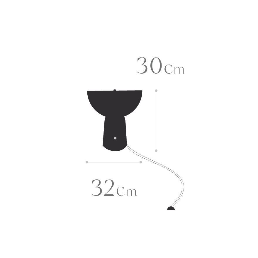 Lámpara colgante TORITO de 30x32 cm con cable